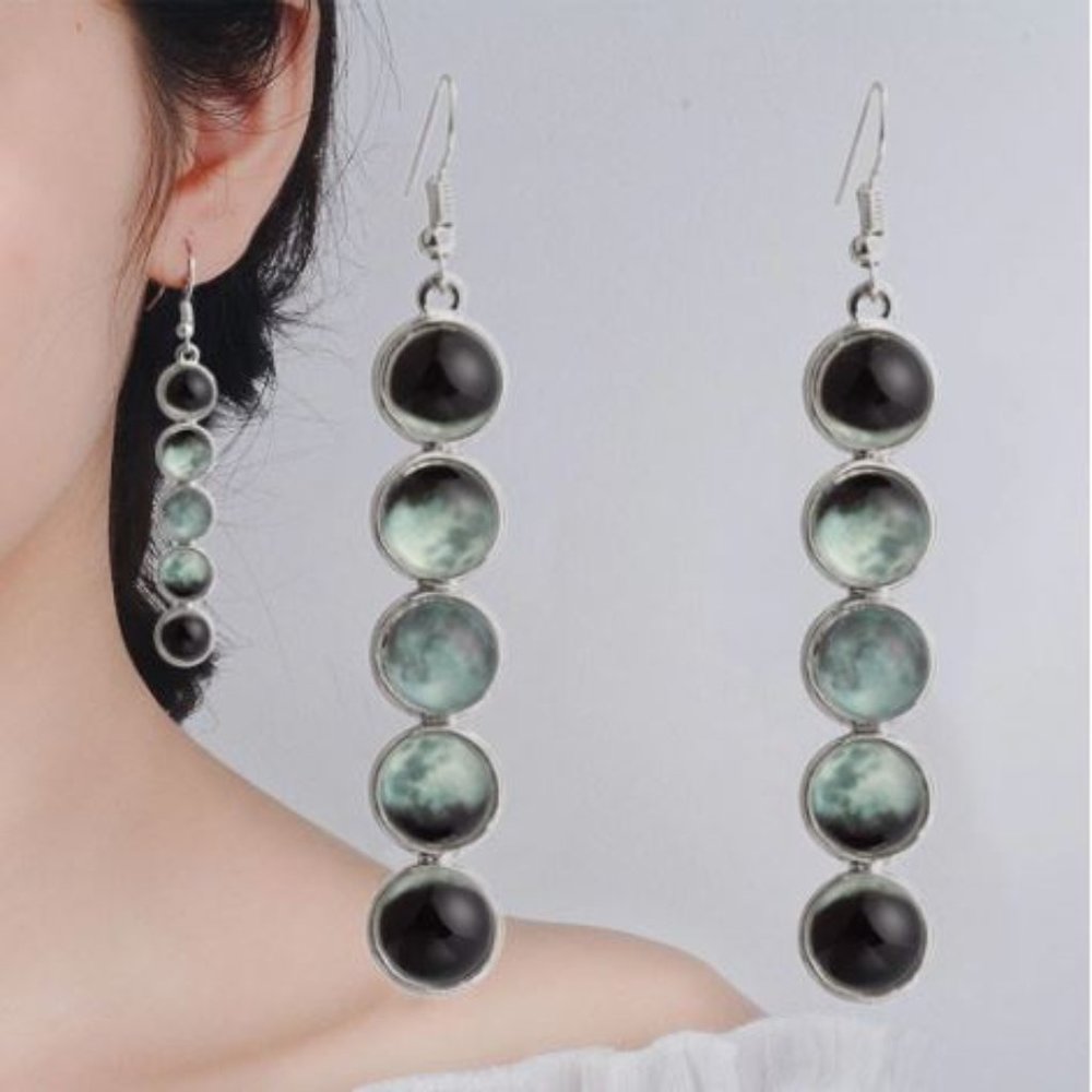 Moon Phase Dangle Earrings